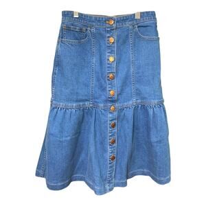 MADEWELL Denim A-Line Skirt Size 23 Button Front Blue Pockets Women’s